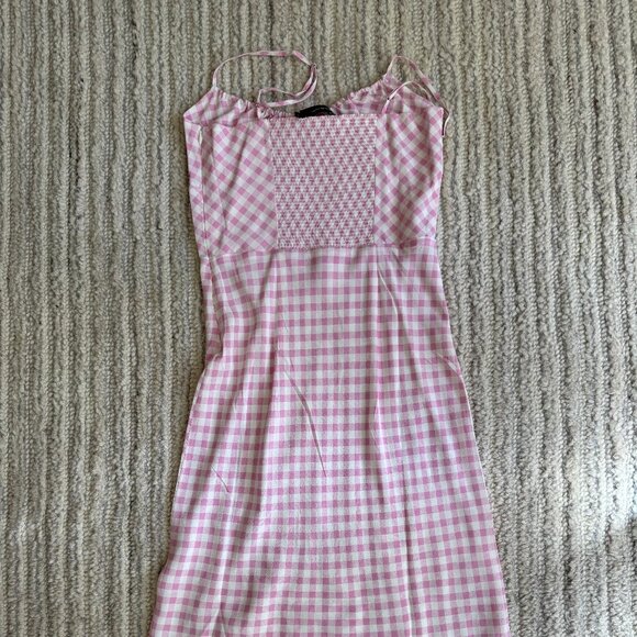 Realisation Par Elsa Gingham Pink Midi Dress Size Small - Picture 5 of 8